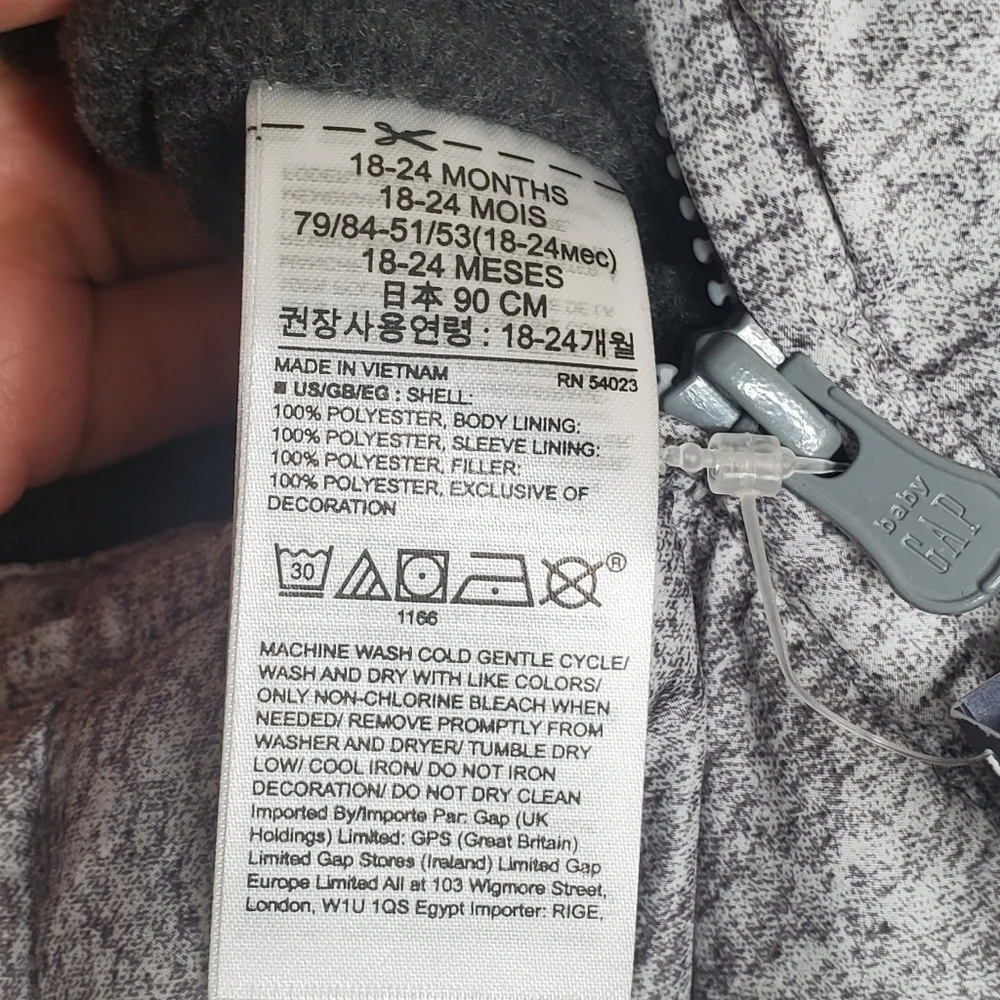 Baby Gap Puffer Snowsuit Fleece Water Resistant Warm Kidcore Gray Infant